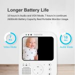 nannio Hero3 Video Baby Monitor with Night Light & Vibration Assistant, 3.5" Baby Camera Monitor, Sound Activated, Lullaby, Room Temperature, Two-Way Audio, Newborns, Pets, Elderly, 2 Years Warranty - Image 5